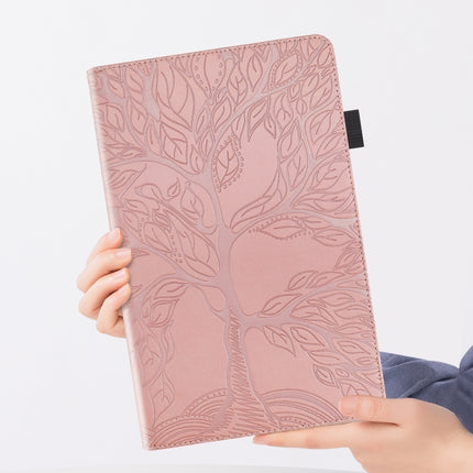 For Samsung Galaxy Tab A 10.5 T590 Life Tree Series Horizontal Flip Leather Case with Holder & Card Slots & Pen Slot(Rose Gold)-garmade.com