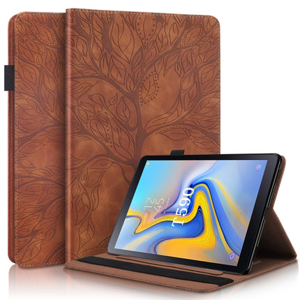 For Samsung Galaxy Tab A 10.5 T590 Life Tree Series Horizontal Flip Leather Case with Holder & Card Slots & Pen Slot(Brown)-garmade.com