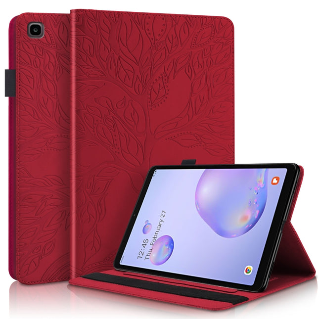 For Samsung Galaxy Tab A 8.4 SM-T307 Life Tree Series Horizontal Flip Leather Case with Holder & Card Slots & Pen Slot(Red)-garmade.com