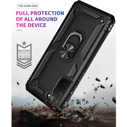 For Samsung Galaxy S21+ 5G Shockproof TPU + PC Protective Case with 360 Degree Rotating Holder(Black)-garmade.com