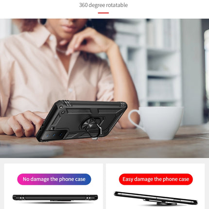 For Samsung Galaxy S21+ 5G Shockproof TPU + PC Protective Case with 360 Degree Rotating Holder(Black)-garmade.com