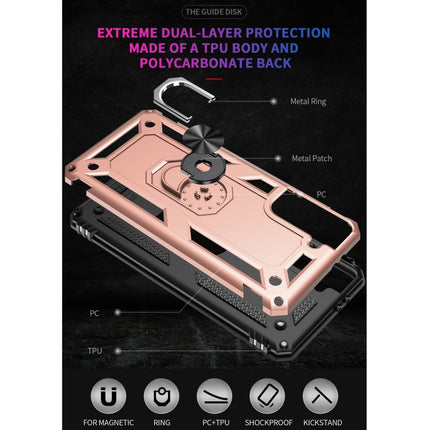 For Samsung Galaxy S21+ 5G Shockproof TPU + PC Protective Case with 360 Degree Rotating Holder(Rose Gol)-garmade.com