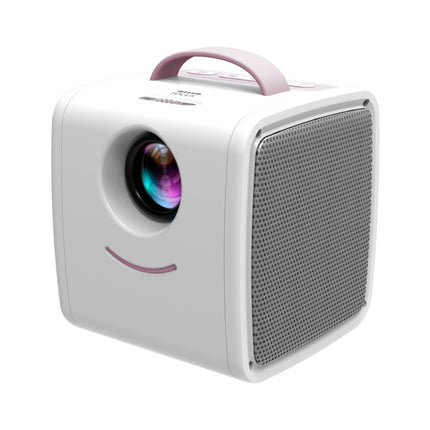 Q2 LED 1080P Mini Portable Projector Children Projector, Plug Type:EU Plug(Pink White)-garmade.com