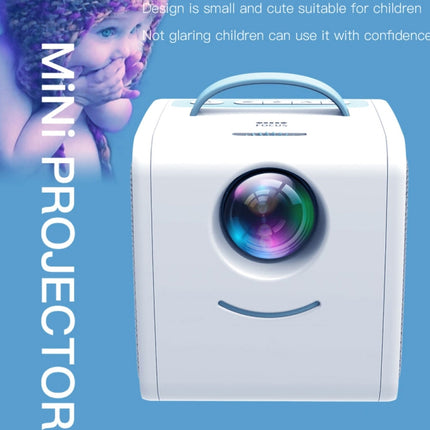 Q2 LED 1080P Mini Portable Projector Children Projector, Plug Type:EU Plug(Blue White)-garmade.com