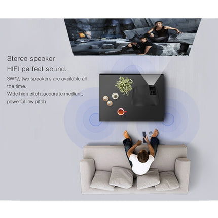 YG610 1280x768P Portable Home Theater LED HD Digital Projector, Support Mobile Phone Plug-in Connection-garmade.com