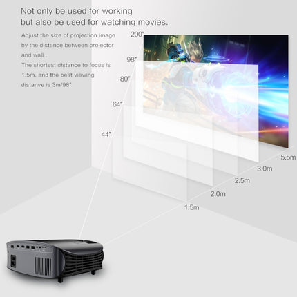 YG600 1280x768P Portable Home Theater LED HD Digital Projector-garmade.com