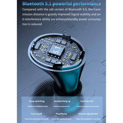 M18 Bluetooth 5.1 LED Display Screen Waterproof Wireless Bluetooth Earphone with Charging Box-garmade.com