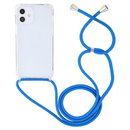 Transparent Acrylic Airbag Shockproof Phone Protective Case with Lanyard For iPhone 12 Mini(Blue)-garmade.com