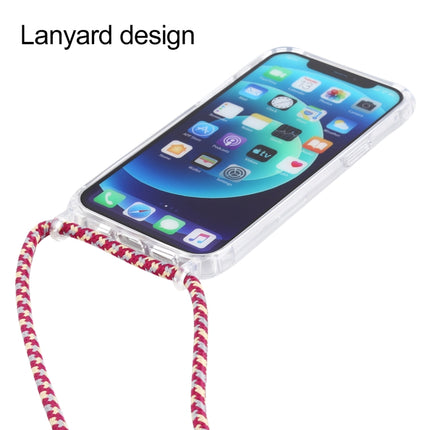 Transparent Acrylic Airbag Shockproof Phone Protective Case with Lanyard For iPhone 12 Mini(Navy Blue)-garmade.com