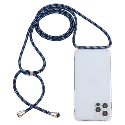 Transparent Acrylic Airbag Shockproof Phone Protective Case with Lanyard For iPhone 12 / 12 Pro(Gradient Blue)-garmade.com