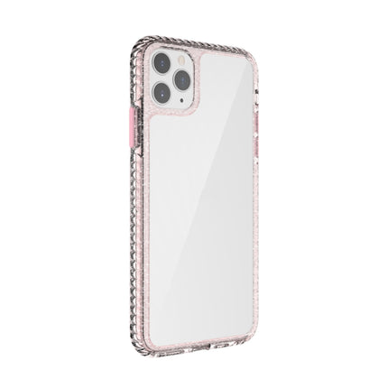2 in 1 Ultra Clear Shockproof PC+ TPU Case with Removable Color Button For iPhone 11 Pro Max(Pink)-garmade.com