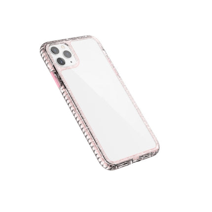 2 in 1 Ultra Clear Shockproof PC+ TPU Case with Removable Color Button For iPhone 11 Pro Max(Pink)-garmade.com