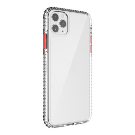 2 in 1 Ultra Clear Shockproof PC+ TPU Case with Removable Color Button For iPhone 11 Pro Max(Red)-garmade.com