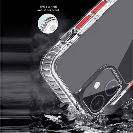2 in 1 Ultra Clear Shockproof PC+ TPU Case with Removable Color Button For iPhone 11 Pro Max(Red)-garmade.com