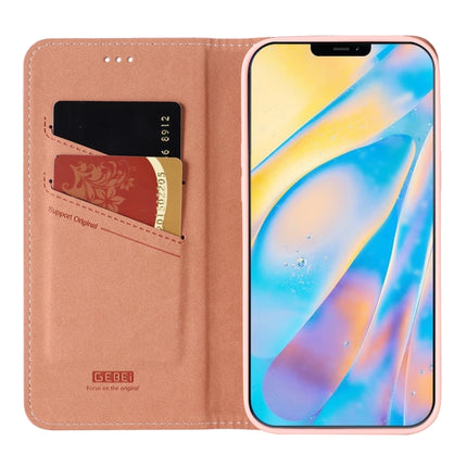 GEBEI PU+TPU Horizontal Flip Protective Case with Holder & Card Slots For iPhone 12 Pro Max(Rose Gold)-garmade.com