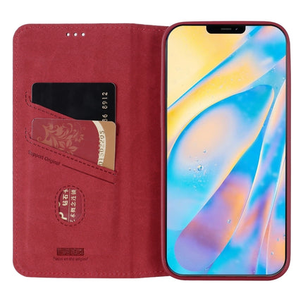 GEBEI PU+TPU Horizontal Flip Protective Case with Holder & Card Slots For iPhone 12 / 12 Pro(Red)-garmade.com