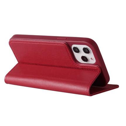 GEBEI PU+TPU Horizontal Flip Protective Case with Holder & Card Slots For iPhone 12 / 12 Pro(Red)-garmade.com