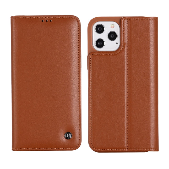 GEBEI PU+TPU Horizontal Flip Protective Case with Holder & Card Slots For iPhone 12 / 12 Pro(Brown)-garmade.com
