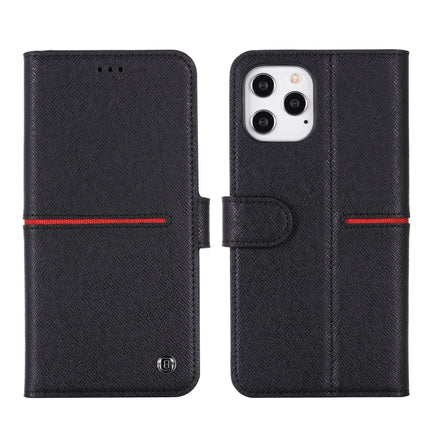 GEBEI Top-grain Leather Horizontal Flip Protective Case with Holder & Card Slots & Wallet & Photo Frame For iPhone 12 mini(Black)-garmade.com