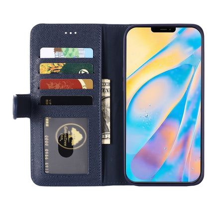 GEBEI Top-grain Leather Horizontal Flip Protective Case with Holder & Card Slots & Wallet & Photo Frame For iPhone 12 mini(Blue)-garmade.com