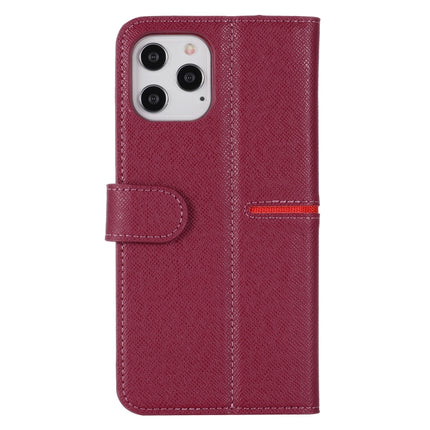 GEBEI Top-grain Leather Horizontal Flip Protective Case with Holder & Card Slots & Wallet & Photo Frame For iPhone 12 mini(Wine Red)-garmade.com