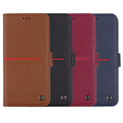 GEBEI Top-grain Leather Horizontal Flip Protective Case with Holder & Card Slots & Wallet & Photo Frame For iPhone 12 Pro Max(Wine Red)-garmade.com