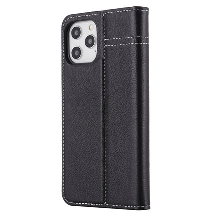GEBEI Top-grain Leather Horizontal Flip Protective Case with Holder & Card Slots For iPhone 12 mini(Black)-garmade.com