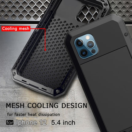 Shockproof Waterproof Silicone + Zinc Alloy Protective Case For iPhone 12 Pro Max(Black)-garmade.com