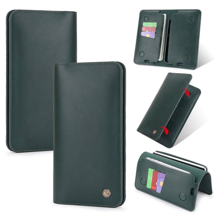 POLA Universal Dual Phone Horizontal Flip Leather Case with Card Slots & & Wallet(Dark Green)-garmade.com