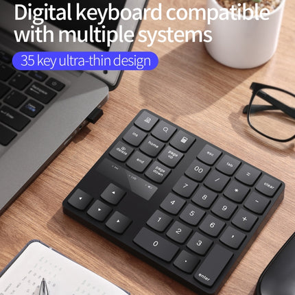 533 35 Keys 2.4G Ultra-thin Design Wireless Charging Digital Keyboard-garmade.com
