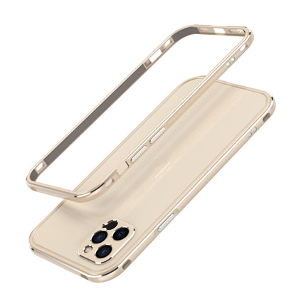 Aurora Series Lens Protector + Metal Frame Protective Case For iPhone 12 mini(Gold)-garmade.com