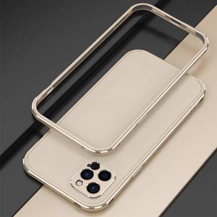 Aurora Series Lens Protector + Metal Frame Protective Case For iPhone 12 mini(Gold)-garmade.com