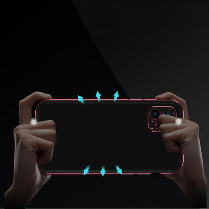 Aurora Series Lens Protector + Metal Frame Protective Case For iPhone 12 mini(Gold)-garmade.com