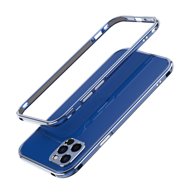 Aurora Series Lens Protector + Metal Frame Protective Case For iPhone 12(Blue)-garmade.com