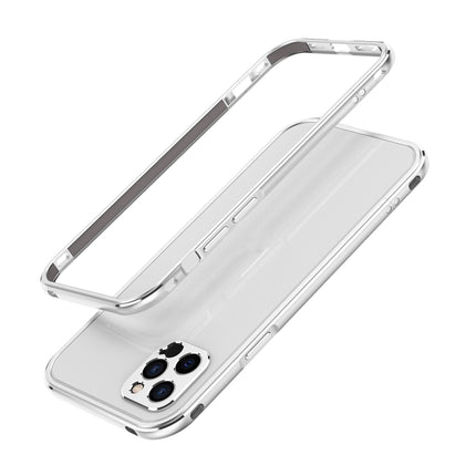 Aurora Series Lens Protector + Metal Frame Protective Case For iPhone 12(Silver)-garmade.com