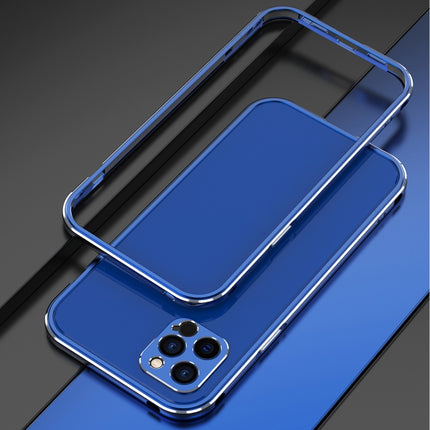 Aurora Series Lens Protector + Metal Frame Protective Case For iPhone 12 Pro Max(Blue)-garmade.com