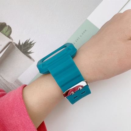 For Fitbit Versa 3 3D Silicone Integrated Replacement Strap Watchband(Lake Blue)-garmade.com
