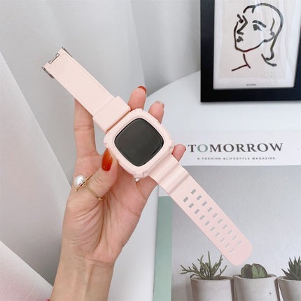 For Fitbit Versa 3 3D Silicone Integrated Replacement Strap Watchband(White)-garmade.com