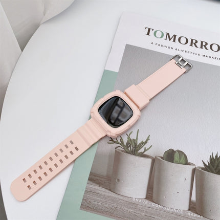For Fitbit Versa 3 3D Silicone Integrated Replacement Strap Watchband(Grey)-garmade.com