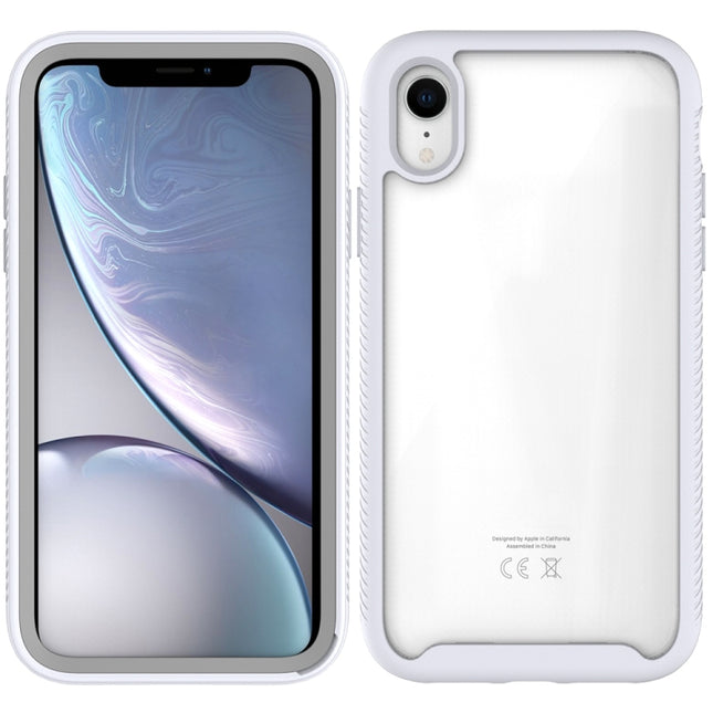 Starry Sky Solid Color Series Shockproof PC + TPU Protective Case For iPhone XR(White)-garmade.com