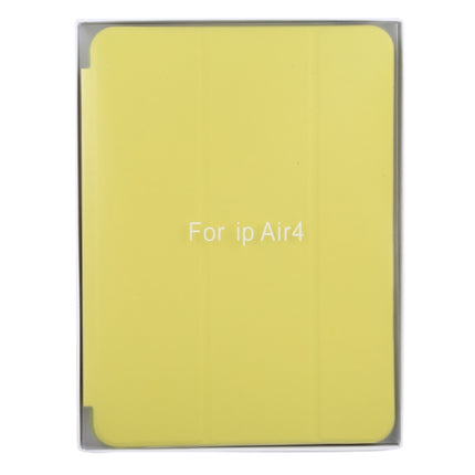 3-fold Horizontal Flip Smart Leather Case with Sleep / Wake-up Function & Holder For iPad Air 2022 / 2020 10.9(Yellow)-garmade.com