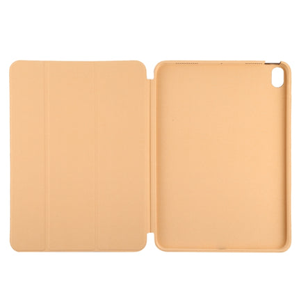 3-fold Horizontal Flip Smart Leather Case with Sleep / Wake-up Function & Holder For iPad Air 2022 / 2020 10.9(Gold)-garmade.com