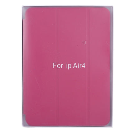 3-fold Horizontal Flip Smart Leather Case with Sleep / Wake-up Function & Holder For iPad Air 2022 / 2020 10.9(Rose Red)-garmade.com