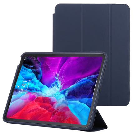 3-fold Horizontal Flip Smart Leather Case with Sleep / Wake-up Function & Holder For iPad Air 2022 / 2020 10.9(Dark Blue)-garmade.com