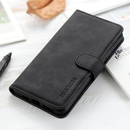 For Samsung Galaxy S21 5G KHAZNEH Retro Texture PU + TPU Horizontal Flip Leather Case with Holder & Card Slots & Wallet(Black)-garmade.com