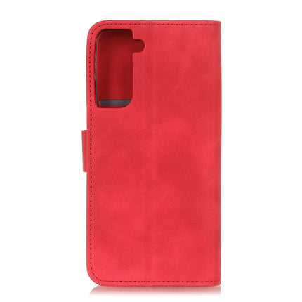 For Samsung Galaxy S21 5G KHAZNEH Retro Texture PU + TPU Horizontal Flip Leather Case with Holder & Card Slots & Wallet(Red)-garmade.com