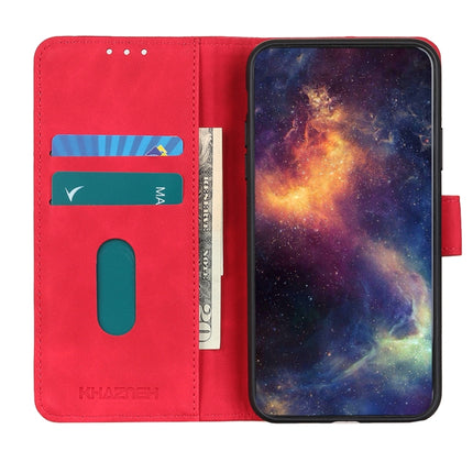 For Samsung Galaxy S21 5G KHAZNEH Retro Texture PU + TPU Horizontal Flip Leather Case with Holder & Card Slots & Wallet(Red)-garmade.com