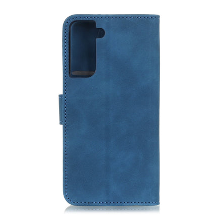 For Samsung Galaxy S21 5G KHAZNEH Retro Texture PU + TPU Horizontal Flip Leather Case with Holder & Card Slots & Wallet(Blue)-garmade.com