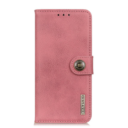 For Samsung Galaxy S21 5G KHAZNEH Cowhide Texture Horizontal Flip Leather Case with Holder & Card Slots & Wallet(Pink)-garmade.com