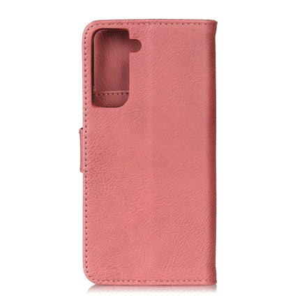 For Samsung Galaxy S21 Plus 5G KHAZNEH Cowhide Texture Horizontal Flip Leather Case with Holder & Card Slots & Wallet(Pink)-garmade.com